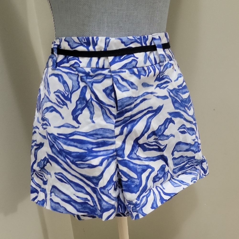 Calvin Klein Blue White Printed Women's Shorts
